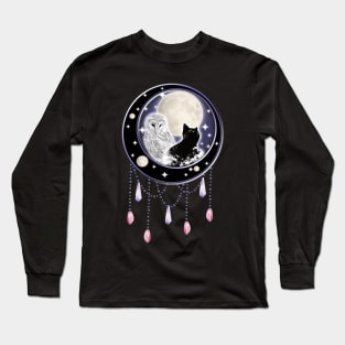 A CAT AND AN OWL MOONLIT DREAMS Long Sleeve T-Shirt